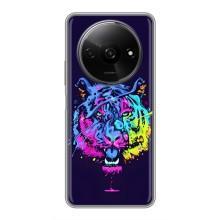 Силиконовый бампер с картинкой животных для Xiaomi Redmi A3 (Тигр-Арт)