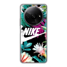 Силиконовый Чехол на Xiaomi Redmi A3 с картинкой Nike (Цветочный Nike)