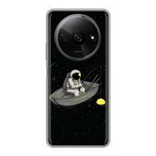 Силиконовый Чехол с принтом "Космонавты" на Xiaomi Redmi A3 – Космонавт на рыбалке