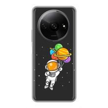 Силиконовый Чехол с принтом "Космонавты" на Xiaomi Redmi A3 – Космонавт с шариками