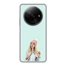 Силиконовый Чехол на Xiaomi Redmi A3 с картинкой Стильных Девушек – В шапке