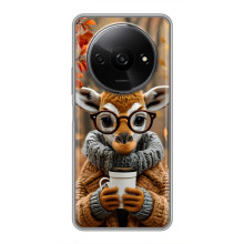 Печатный чехол «Зверята с кофе» для Xiaomi Redmi A3 – Жираф с кофе