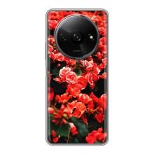 Чохли з квітами для Xiaomi Redmi A3x (VPrint) (Квіти червоні)