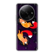 Чехлы с картинкой Лисички для Xiaomi Redmi A3x (VPrint) (Лисички космонавты)