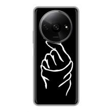 Чехлы (Знак сердечка) на Xiaomi Redmi A3x – Сердце на черном