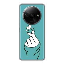 Чехлы (Знак сердечка) на Xiaomi Redmi A3x – Сердечко на бирюзовом