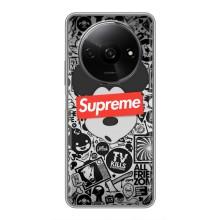 Чохол з Брендами одягу на Редмі А3х – Supreme Маус
