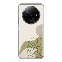 Силиконовый чехол с принтом в цветах на Xiaomi Redmi A3x – Монстера зелёная