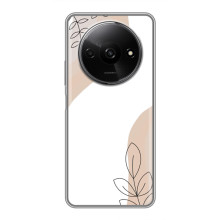 Силиконовый чехол с принтом в цветах на Xiaomi Redmi A3x – Нюдовый дизайн