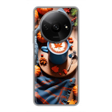 Чехол с уникальным дизайном «Осень с кофе» для Xiaomi Redmi A3x – Кофе и тыквы