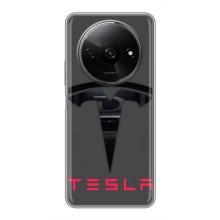 Силиконовый бампер с картинкой машины на Xiaomi Redmi A3x – Logo TESLA
