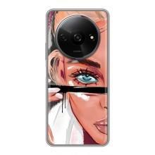 Силіконовый Чохол на Xiaomi Redmi A3x з картинкой Модных девушек (Дівчина та вії)
