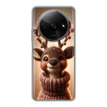Яркий чехол для Xiaomi Redmi A3x с Зимними Оленятами – Олень в свитере