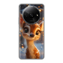 Яркий чехол для Xiaomi Redmi A3x с Зимними Оленятами – Оленёнок среди гирлянд