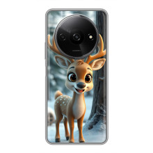 Яркий чехол для Xiaomi Redmi A3x с Зимними Оленятами – Оленёнок в лесу