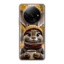 Печатный чехол «Зверята с кофе» для Xiaomi Redmi A3x – Зайчик с кофе