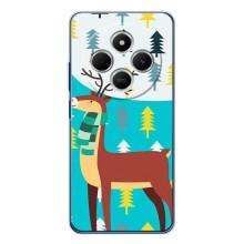 Силиконовый бампер с картинкой животных для Xiaomi Redmi A4 5G (Олень с шарфом)