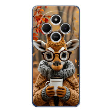 Печатный чехол «Зверята с кофе» для Xiaomi Redmi A4 5G – Жираф с кофе