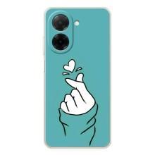 Чехлы (Знак сердечка) на Xiaomi Redmi A5 – Сердечко на бирюзовом