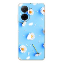 Чехол с Цветами для Xiaomi Redmi A5 (ромашки на голубом)