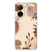 Чехол с цветочным принтом на Редми А5 (Коричневые цветы)