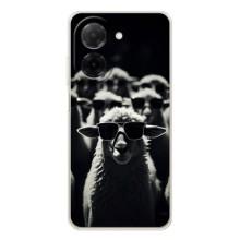 Чехол с принтом стильные животные для Редми А5 (Овечка в очках)