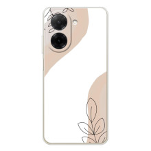 Силиконовый чехол с принтом в цветах на Xiaomi Redmi A5 – Нюдовый дизайн