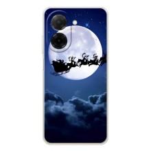 Новогодние Чехлы для Редми А5 (VPrint) (Санта - луна)