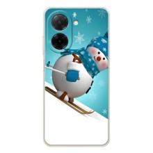 Новогодние Чехлы для Редми А5 (VPrint) (Снеговик на лыжах)