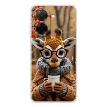 Печатный чехол «Зверята с кофе» для Xiaomi Redmi A5 – Жираф с кофе