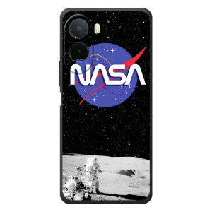 Силиконовый бампер с принтом "Наса" на Xiaomi Redmi A7 Pro – Nasa на луне