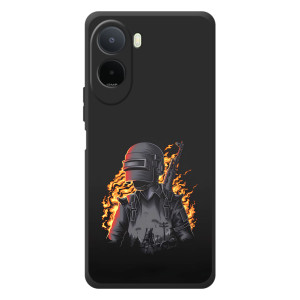 Силиконовый чехол с картинкой "Герой Pubg" на Xiaomi Redmi A7 Pro – В огне