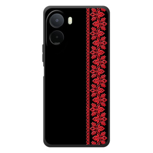 Силиконовый Чехол на Xiaomi Redmi A7 Pro с картинкой Вышиванки (Вышиванка на черном)