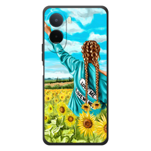 Чехол Стильные девушки на Xiaomi Redmi A7 Pro (Девушка на поле)