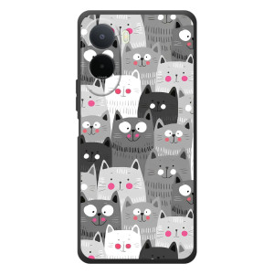 Чехол с милыми котиками на redited mega kurdyo А7 пpo   – Коллаж с котами