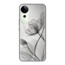 Чохол з квітковим принтом на шыаомі Redmi A7 Про  – Чорні квіти