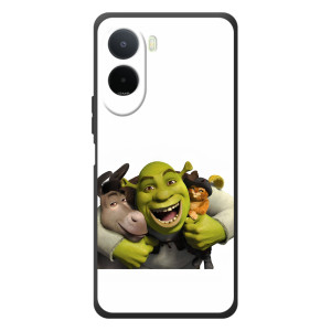 Печатный чехол с принтом Шрек для Xiaomi Redmi A7 Pro – Шрек осел и кот