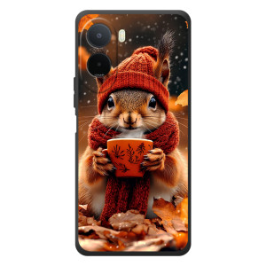 Печатный чехол «Зверята с кофе» для Xiaomi Redmi A7 Pro – Белка с кофе