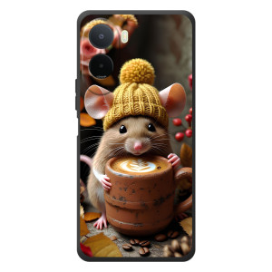 Печатный чехол «Зверята с кофе» для Xiaomi Redmi A7 Pro – Медведь с кофе