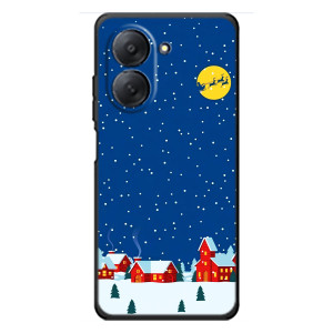 Силиконовый бампер на рождество для Xiaomi Redmi A7 (Город в снегу)