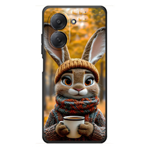 Печатный чехол «Зверята с кофе» для Xiaomi Redmi A7 (Зайчик с кофе)