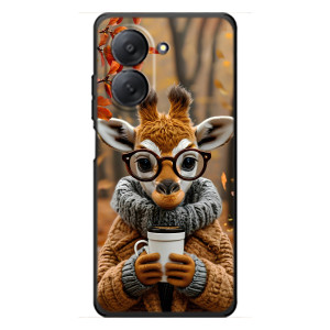 Печатный чехол «Зверята с кофе» для Xiaomi Redmi A7 (Жираф с кофе)