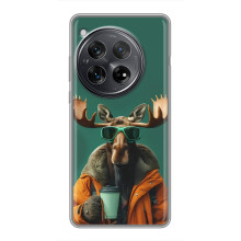 Чохол з принтом стильні тварини для Шіаомі Редмі K80 Pro (Лось з кавою)