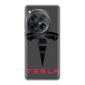 Силиконовый бампер с картинкой машины на Xiaomi Redmi K80 Pro (Logo TESLA)