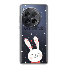 Зимние Чехлы для Xiоми Редми К80 Про - прозрачный фон (Рождественский заяц)