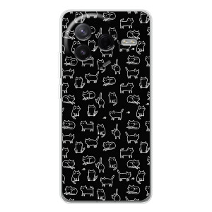 Чохол на тематику: Коти для Xiaomi Redmi K80 Ultra – Котики на чорному