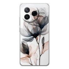 Чехол с цветочным принтом на Редми К0 Ультра – Цветы на белом