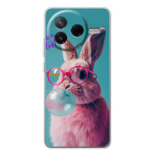 Чехол с принтом стильные животные для Редми К0 Ультра – Кролик в очках
