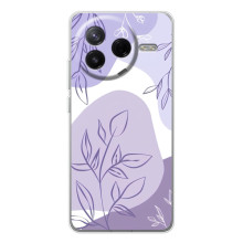 Силиконовый чехол с принтом в цветах на Xiaomi Redmi K80 Ultra – Фиолетовый дизайн