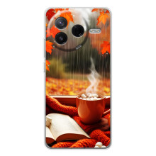 Чехол с уникальным дизайном «Осень с кофе» для Xiaomi Redmi K80 Ultra – Кофе и дождь